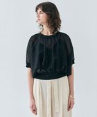 【ベイジ,/BEIGE,】の【洗える・Oggi 7月号掲載】LUPINUS / リネン混半袖プルオーバーギャザーニット Black|ID: prp329100004529566 ipo3291000000032642265