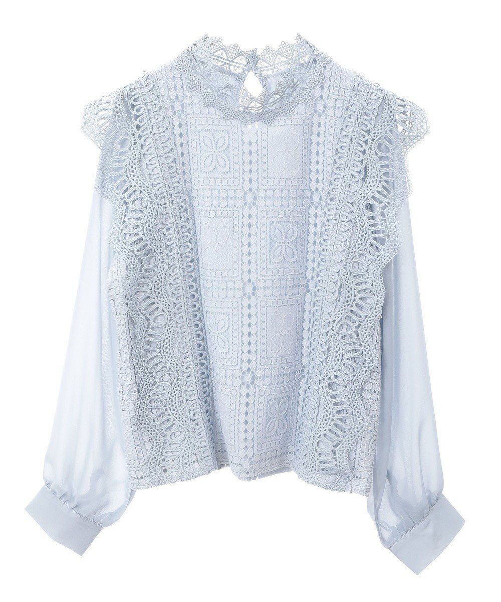 【グリーンパークス/Green Parks】の・Petit Fleur イロイロレースブラウス インテリア・キッズ・メンズ・レディースファッション・服の通販 founy(ファニー) 　ファッション　Fashion　レディースファッション　WOMEN　トップス・カットソー　Tops/Tshirt　シャツ/ブラウス　Shirts/Blouses　おすすめ　Recommend　シアー　Sheer　デニム　Denim　ベーシック　Basic　ポケット　Pocket　モチーフ　Motif　レース　Race　エレガント 上品　Elegant　再入荷　Restock/Back In Stock/Re Arrival　夏　Summer　春　Spring　S/S・春夏　Ss・Spring/Summer　Light Gray|ID: prp329100004529569 ipo3291000000032025720