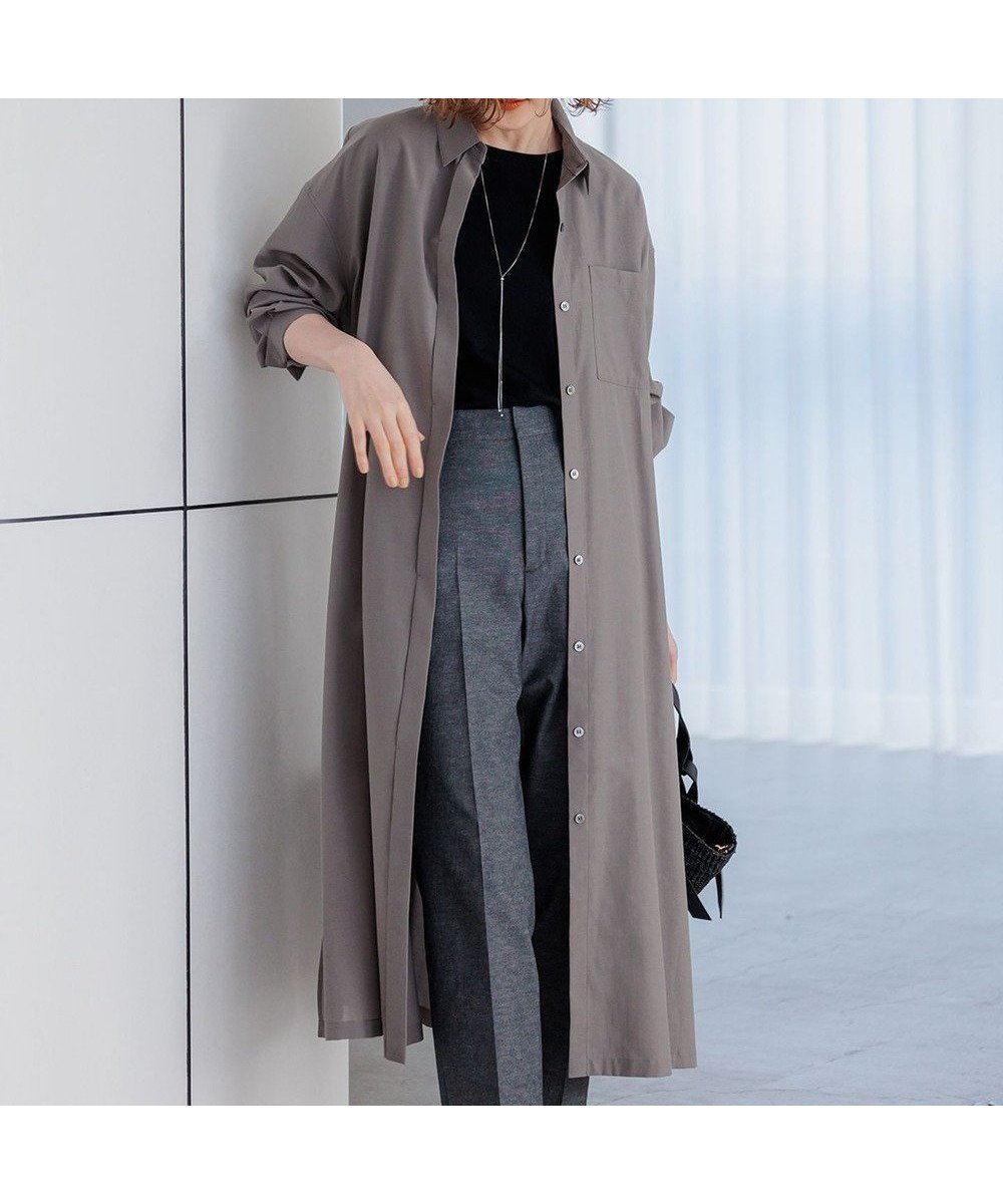 【23区/NIJYUSANKU】の【洗える】シアーマットクロス ロング シャツ インテリア・キッズ・メンズ・レディースファッション・服の通販 founy(ファニー) 　ファッション　Fashion　レディースファッション　WOMEN　トップス・カットソー　Tops/Tshirt　シャツ/ブラウス　Shirts/Blouses　2024年　2024　2024春夏・S/S　Ss,Spring/Summer,2024　クール　Cool　シアー　Sheer　ジャケット　Jacket　ロング　Long　夏　Summer　春　Spring　S/S・春夏　Ss・Spring/Summer　洗える　Washable　ブラウン系|ID: prp329100004529583 ipo3291000000032025813