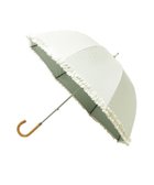 【ムーンバット/MOONBAT】の【晴雨兼用日傘】LANVIN en Bleu (ランバン オン ブルー) 長傘 ドビーフリル 遮光 遮熱 UV オフホワイト(無地)|ID: prp329100004529624 ipo3291000000032026002