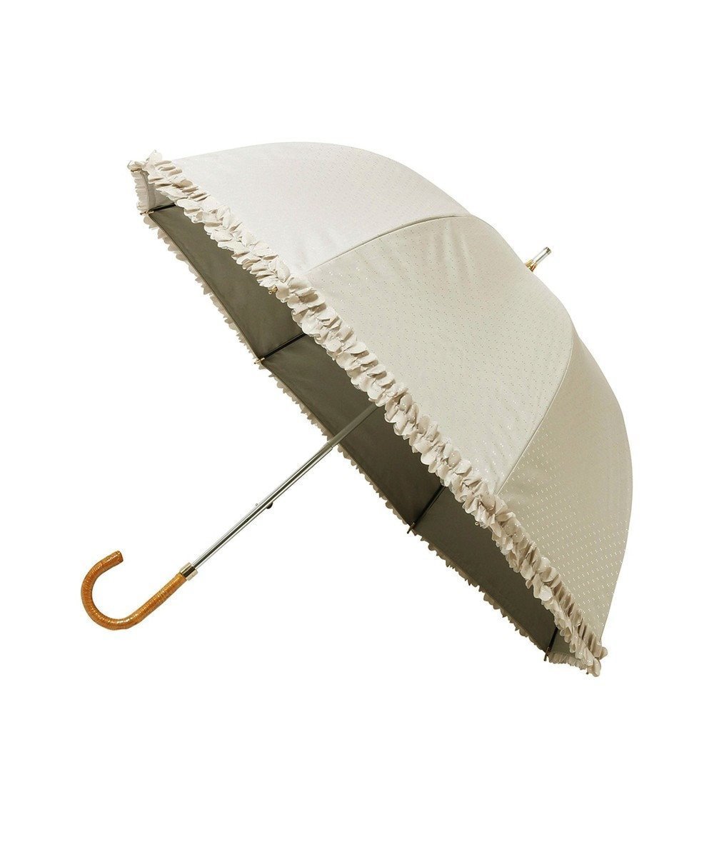 【ムーンバット/MOONBAT】の【晴雨兼用日傘】LANVIN en Bleu (ランバン オン ブルー) 長傘 ドビーフリル 遮光 遮熱 UV インテリア・キッズ・メンズ・レディースファッション・服の通販 founy(ファニー) 　ファッション　Fashion　レディースファッション　WOMEN　傘 / レイングッズ　Umbrellas/Rainwear　春　Spring　傘　Umbrella　フリル　Frills　日傘　Parasol　ミックス　Mix　リボン　Ribbon　S/S・春夏　Ss・Spring/Summer　夏　Summer　ベージュ(無地)|ID: prp329100004529624 ipo3291000000032026003
