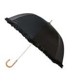 【ムーンバット/MOONBAT】の【晴雨兼用日傘】LANVIN en Bleu (ランバン オン ブルー) 長傘 ドビーフリル 遮光 遮熱 UV ブラック(無地)|ID: prp329100004529624 ipo3291000000032563929