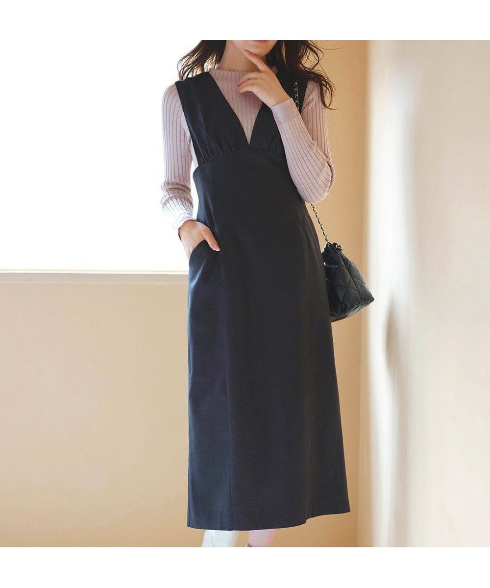 【フェルゥ/Feroux】の【洗える】美シルエット ジャンパースカート インテリア・キッズ・メンズ・レディースファッション・服の通販 founy(ファニー) 　ファッション　Fashion　レディースファッション　Fashion for Women　スカート　Skirts　インナー　Innerwear　クラシック　Classic, Timeless Style　洗える　Machine Washable　秋　Autumn　A/W・秋冬　Autumn/Winter　ブラック系|ID: prp329100004529646 ipo3291000000033414622