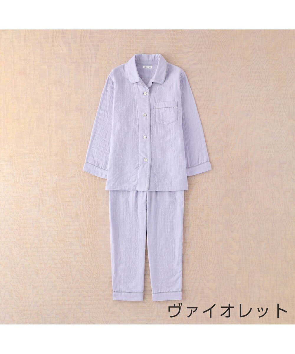 【ウチノ/UCHINO】のマシュマロガーゼパイピングレディスパジャマ インテリア・キッズ・メンズ・レディースファッション・服の通販 founy(ファニー) 　ファッション　Fashion　レディースファッション　WOMEN　バランス　Balance　パジャマ　Pajamas　吸水　Water Absorption　ヴァイオレット|ID: prp329100004529649 ipo3291000000032026102