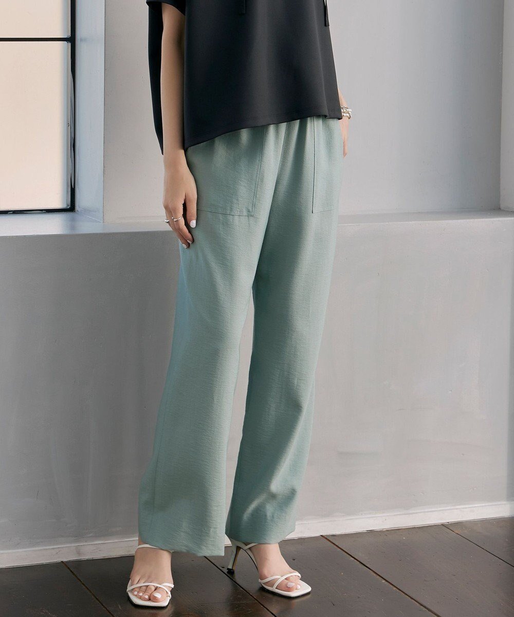 【アイシービー/iCB】の【洗える】ワッシャーツイル ワイドストレートパンツ インテリア・キッズ・メンズ・レディースファッション・服の通販 founy(ファニー) 　ファッション　Fashion　レディースファッション　Fashion for Women　パンツ　Pants & Trousers　2024年　2024　2024春夏・S/S　Spring/Summer 2024 SS24　ストレート　Straight, Straight Cut　ツイル　Twist, Twisted Detail　フロント　Front, Front Design　ワイド　Wide, Wide Fit　ワーク　Workwear, Utility Style　夏　Summer　春　Spring　S/S・春夏　SS, Spring/Summer, Warm Season　洗える　Machine Washable　ティールグリーン系|ID: prp329100004529663 ipo3291000000034283249