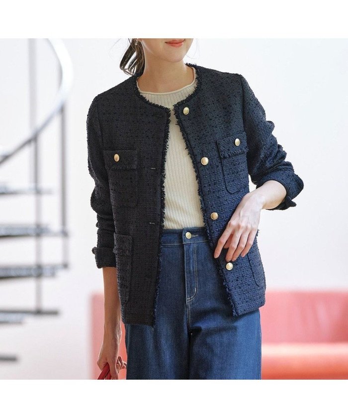 【エニィ スィス/any SiS】のツイードノーカラーミドル ジャケット インテリア・キッズ・メンズ・レディースファッション・服の通販 founy(ファニー) https://founy.com/ ファッション Fashion レディースファッション Fashion for Women アウター Coat / Outerwear Collection レディースジャケット・軽アウター Jackets ノーカラージャケット / シンプル上品コーデ Collarless Jackets ジャケット Jacket, Outerwear ツイード Twill, Twill Weave デニム Denim, Jeans Material ポケット Pocket, Pocket Detail ロング Long, Long-Length A/W・秋冬 Autumn/Winter おすすめ Recommended / Our Picks 新作・新入荷 New Arrivals / New In |ID: prp329100004529680 ipo3291000000033680715