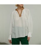 【ベイジ,/BEIGE,】の【STORY 7月号掲載】 PAULINE / レザーコンビブラウス White x Camel|ID: prp329100004529698 ipo3291000000032650563