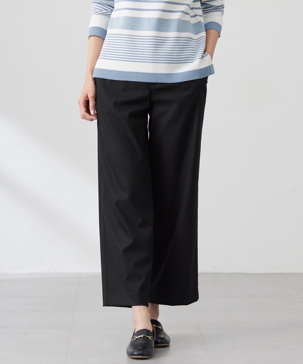 【ジェイ プレス/J.PRESS】の【洗える】CARREMAN 2WAY ストレート ワイド パンツ インテリア・キッズ・メンズ・レディースファッション・服の通販 founy(ファニー) 　ファッション　Fashion　レディースファッション　Fashion for Women　パンツ　Pants & Trousers　春　Spring　洗える　Machine Washable　シンプル　Simple, Minimal　ストレート　Straight, Straight Cut　バランス　Balance, Style Balance　フロント　Front, Front Design　ポケット　Pocket, Pocket Detail　ワイド　Wide, Wide Fit　ワンポイント　One Point, Statement Accent　S/S・春夏　SS, Spring/Summer, Warm Season　夏　Summer　ブラック系|ID: prp329100004529704 ipo3291000000033650599