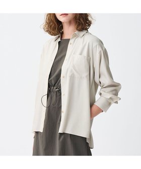 【アンクレイヴ/uncrave】の【手洗い可】フィブリルシャンブレー ミドルシャツ 人気、トレンドファッション・服の通販 founy(ファニー) ファッション Fashion レディースファッション Fashion for Women トップス・カットソー Cut & Sew Tops シャツ・ブラウス・オフィスカジュアル Elegant Blouses & Button-Ups 春 Spring キュプラ Cupro, Eco Fabric セットアップ Set-Up, Coordinated Outfit とろみ Fluid, Flowy Fabric フレア Flare, Flared ミドル Middle Length, Mid Height ワイド Wide, Wide Fit S/S・春夏 SS, Spring/Summer, Warm Season 再入荷 Restock / Back in Stock 夏 Summer エレガント 上品 Elegant |ID:prp329100004529714