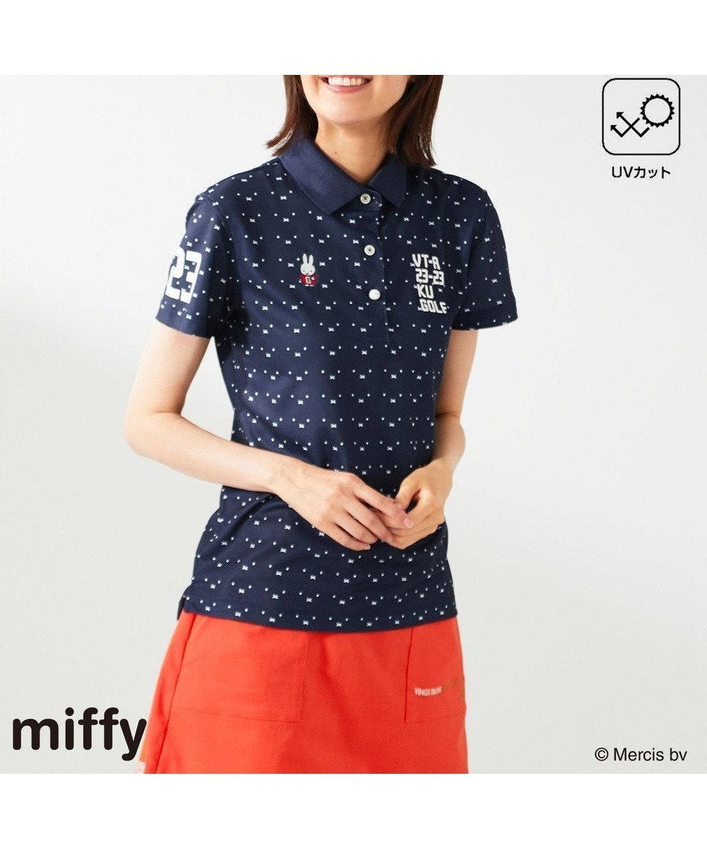 【23区 ゴルフ/NIJYUSANKU GOLF】の【WOMEN】【吸水速乾/UVカット】ミッフィーフェイスポロシャツ インテリア・キッズ・メンズ・レディースファッション・服の通販 founy(ファニー) 　ファッション　Fashion　レディースファッション　WOMEN　トップス・カットソー　Tops/Tshirt　シャツ/ブラウス　Shirts/Blouses　ポロシャツ　Polo Shirts　2024年　2024　2024春夏・S/S　Ss,Spring/Summer,2024　ゴルフ　Golf　なめらか　Smooth　シンプル　Simple　フラット　Flat　ポロシャツ　Polo Shirt　モチーフ　Motif　吸水　Water Absorption　夏　Summer　春　Spring　S/S・春夏　Ss・Spring/Summer　ネイビー系5|ID: prp329100004529717 ipo3291000000032026399