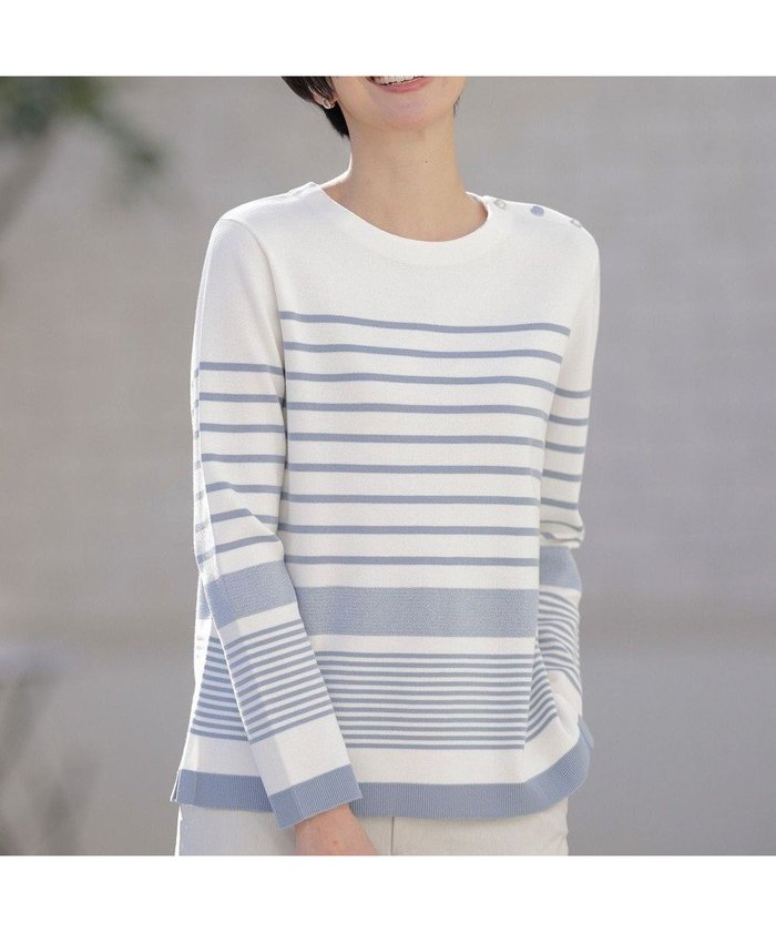 【ジェイ プレス/J.PRESS】の【洗える】Cotton Acetate パネルボーダー プルオーバー ニット インテリア・キッズ・メンズ・レディースファッション・服の通販 founy(ファニー) https://founy.com/ ファッション Fashion レディースファッション Fashion for Women トップス・カットソー Cut & Sew Tops ニット Knit Tops & Sweaters カジュアルプルオーバー・ニットトップス Pullovers & Knit Tops / Casual Pullovers おすすめ Recommended / Our Picks セーター Sweater, Knitwear ボーダー Border, Stripe 夏 Summer 春 Spring S/S・春夏 SS, Spring/Summer, Warm Season 洗える Machine Washable |ID: prp329100004529722 ipo3291000000035568557