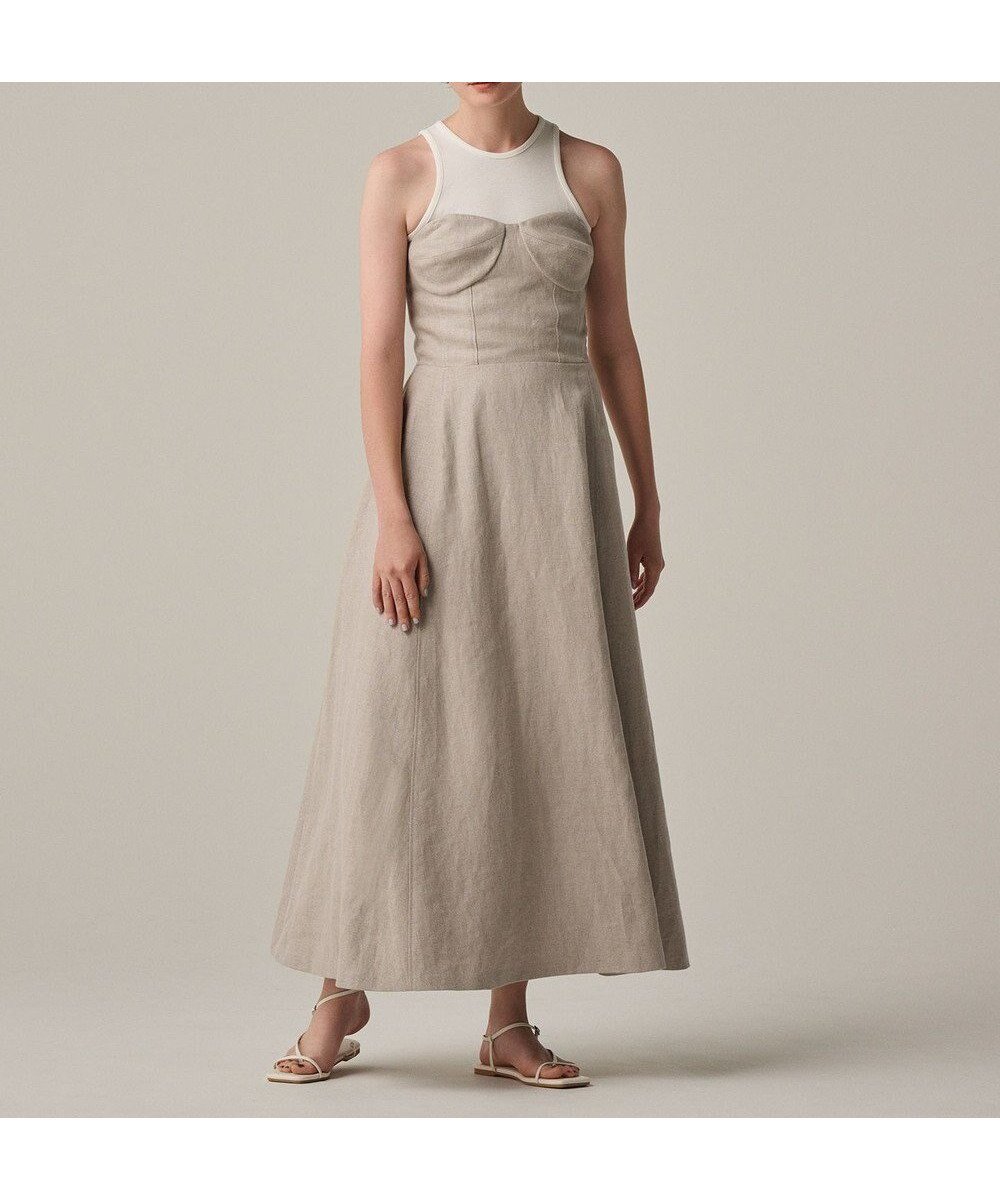 【アンクレイヴ/uncrave】のヘリンボーン リネン ワンピース(uncrave WHITE) インテリア・キッズ・メンズ・レディースファッション・服の通販 founy(ファニー) 　ファッション　Fashion　レディースファッション　WOMEN　ワンピース　Dress　インナー　Inner　春　Spring　シャーリング　Shirring　ショート　Short　ジャケット　Jacket　セットアップ　Set Up　雑誌　Magazine　タンク　Tank　タンブラー　Tumbler　フィット　Fit　フランス　France　ブルゾン　Blouson　ヘリンボーン　Herringbone　リネン　Linen　ワイド　Wide　S/S・春夏　Ss・Spring/Summer　おすすめ　Recommend　夏　Summer　エレガント 上品　Elegant　フラックスB|ID: prp329100004529730 ipo3291000000032026446