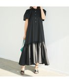 【ハッシュニュアンス/#Newans】のフレアヘムシャツワンピース ブラック|ID: prp329100004529750 ipo3291000000034664543