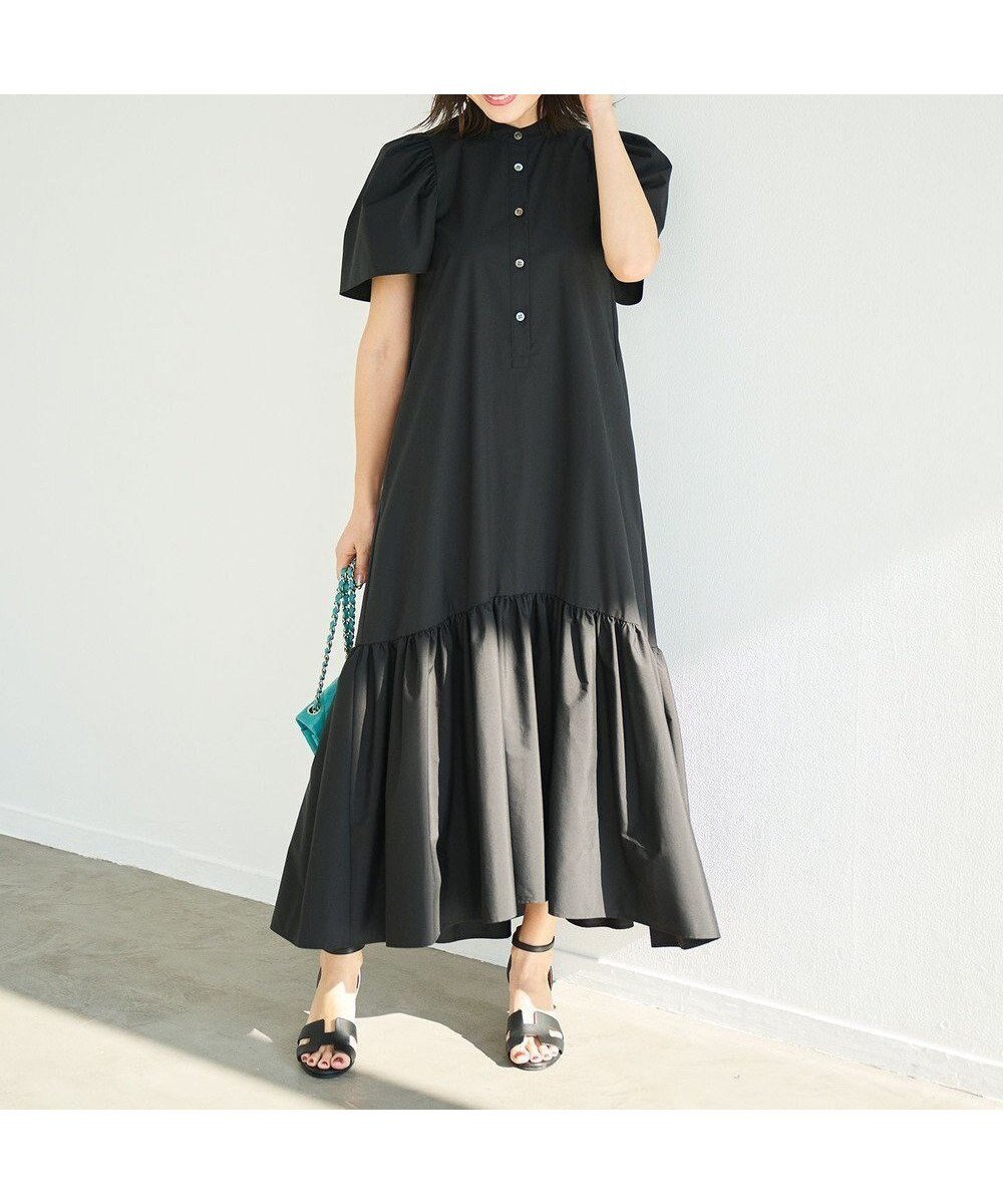 【ハッシュニュアンス/#Newans】のフレアヘムシャツワンピース インテリア・キッズ・メンズ・レディースファッション・服の通販 founy(ファニー) 　ファッション　Fashion　レディースファッション　Fashion for Women　ワンピース　Dresses　シャツワンピース / 1枚で着映えコーデ　Shirt Dresses　クラシカル　Classical, Vintage-Inspired　夏　Summer　春　Spring　S/S・春夏　SS, Spring/Summer, Warm Season　洗える　Machine Washable　ブラック|ID: prp329100004529750 ipo3291000000034664543