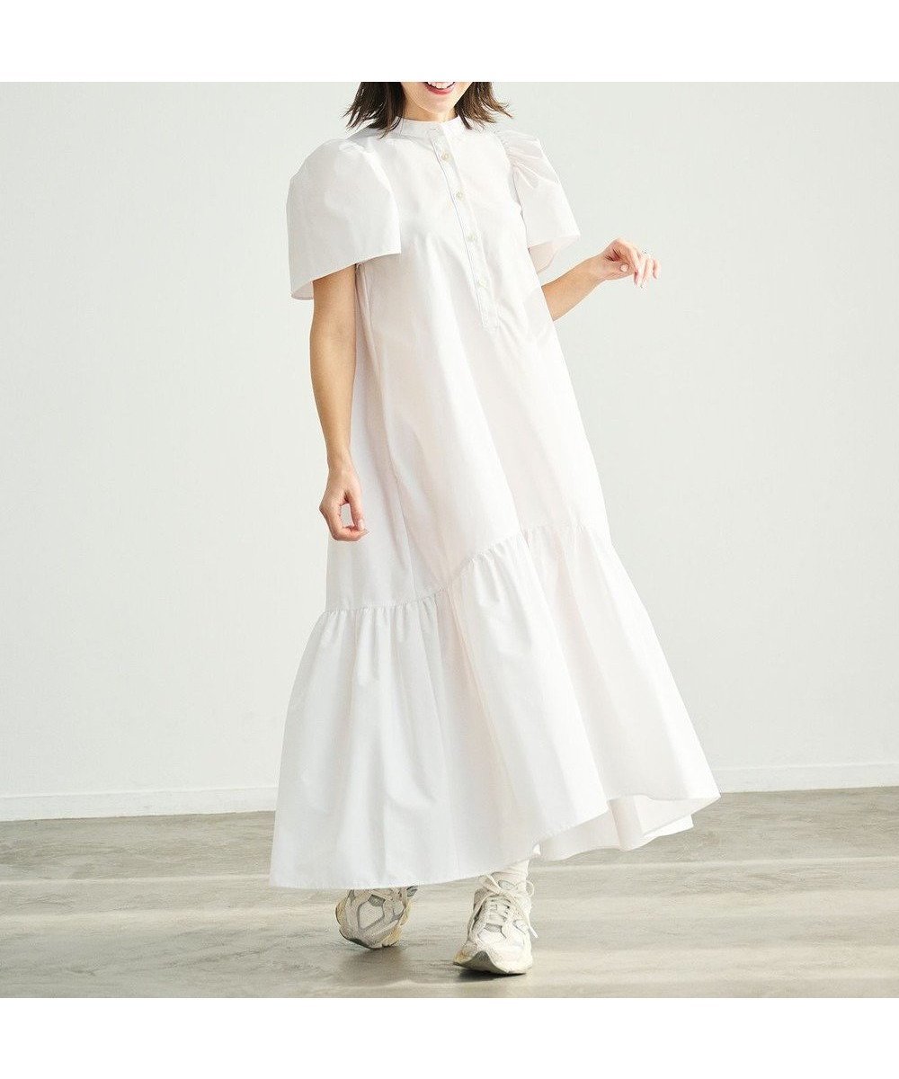 【ハッシュニュアンス/#Newans】のフレアヘムシャツワンピース インテリア・キッズ・メンズ・レディースファッション・服の通販 founy(ファニー) 　ファッション　Fashion　レディースファッション　Fashion for Women　ワンピース　Dresses　シャツワンピース / 1枚で着映えコーデ　Shirt Dresses　クラシカル　Classical, Vintage-Inspired　夏　Summer　春　Spring　S/S・春夏　SS, Spring/Summer, Warm Season　洗える　Machine Washable　ホワイト|ID: prp329100004529750 ipo3291000000034664544