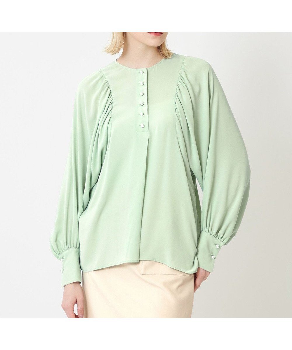 【ベイジ,/BEIGE,】のIRIS / ブラウス インテリア・キッズ・メンズ・レディースファッション・服の通販 founy(ファニー) 　ファッション　Fashion　レディースファッション　Fashion for Women　トップス・カットソー　Cut & Sew Tops　シャツ・ブラウス・オフィスカジュアル　Elegant Blouses & Button-Ups　2023年　2023　2023春夏・S/S　Spring/Summer 2023 SS23　おすすめ　Recommended / Our Picks　カフス　Cuff Design　ギャザー　Gathered, Ruffled　ジャケット　Jacket, Outerwear　ジョーゼット　Georgette, Semi-Sheer Fabric　ダウン　Down, Puffer　デニム　Denim, Jeans Material　パール　Pearl, Pearl Accent　ロマンティック　Romantic, Feminine Style　夏　Summer　S/S・春夏　SS, Spring/Summer, Warm Season　A/W・秋冬　Autumn/Winter　Sage|ID: prp329100004529753 ipo3291000000034315748