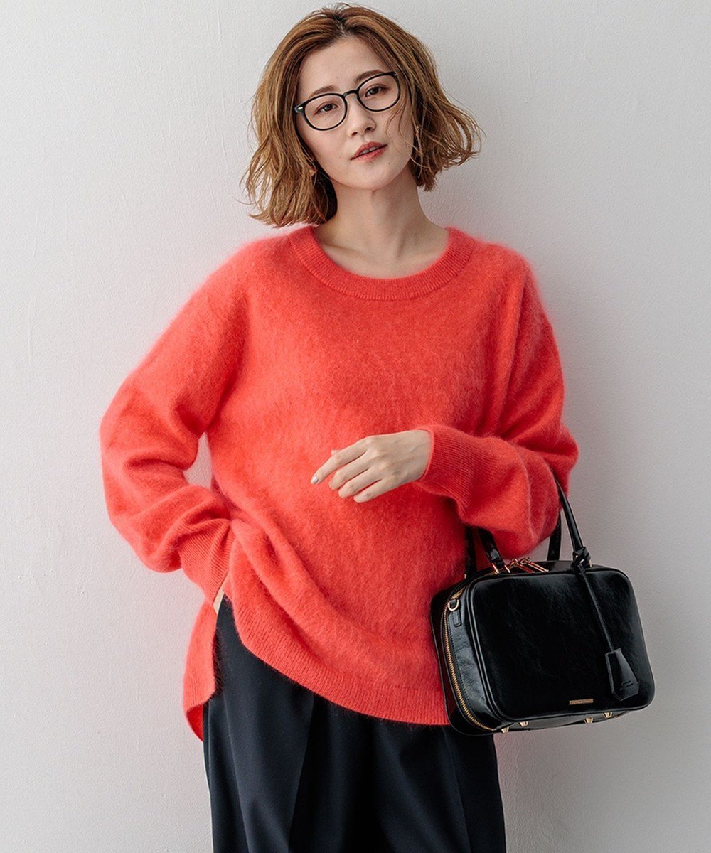 【23区/NIJYUSANKU】のウールカシミヤシャギー ニット インテリア・キッズ・メンズ・レディースファッション・服の通販 founy(ファニー) 　ファッション　Fashion　レディースファッション　WOMEN　トップス・カットソー　Tops/Tshirt　ニット　Knit Tops　エアリー　Airy　オレンジ　Orange　カシミヤ　Cashmere　シンプル　Simple　スリット　Slit　セーター　Sweater　トレンド　Trend　フェミニン　Feminine　フォルム　Form　ボトム　Bottom　A/W・秋冬　Aw・Autumn/Winter・Fw・Fall-Winter　冬　Winter　2024年　2024　エレガント 上品　Elegant　2024-2025秋冬・A/W　Aw/Autumn/Winter/Fw/Fall/2024-2025　オレンジ系|ID: prp329100004529774 ipo3291000000032026653