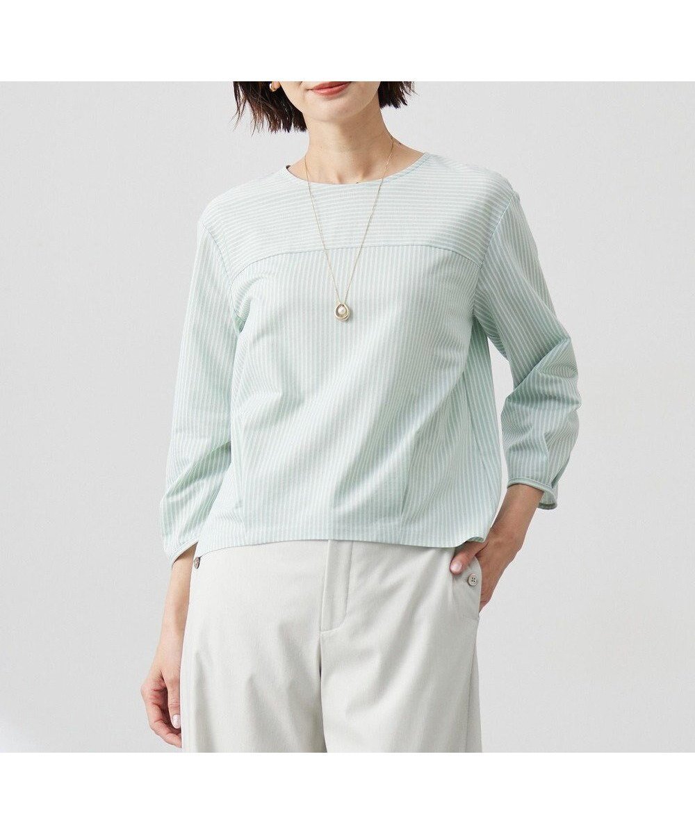 【ジェイ プレス/J.PRESS】のJカミーチェストライプ クルーネック カットソー インテリア・キッズ・メンズ・レディースファッション・服の通販 founy(ファニー) ファッション Fashion レディースファッション Fashion for Women トップス・カットソー Cut & Sew Tops シャツ・ブラウス・オフィスカジュアル Elegant Blouses & Button-Ups ロングTシャツ・Tシャツ Longline T-Shirts & Tees カットソー・ベーシックTシャツ Cut-and-Sewn Tops / Stretch Tees & Basics インナー Innerwear カットソー Cut and Sewn Top シンプル Simple, Minimal ストライプ Stripe, Striped Pattern ストレッチ Stretch, Stretchy Fabric 夏 Summer 春 Spring S/S・春夏 SS, Spring/Summer, Warm Season ミントストライプ系|ID: prp329100004529775 ipo3291000000034310776