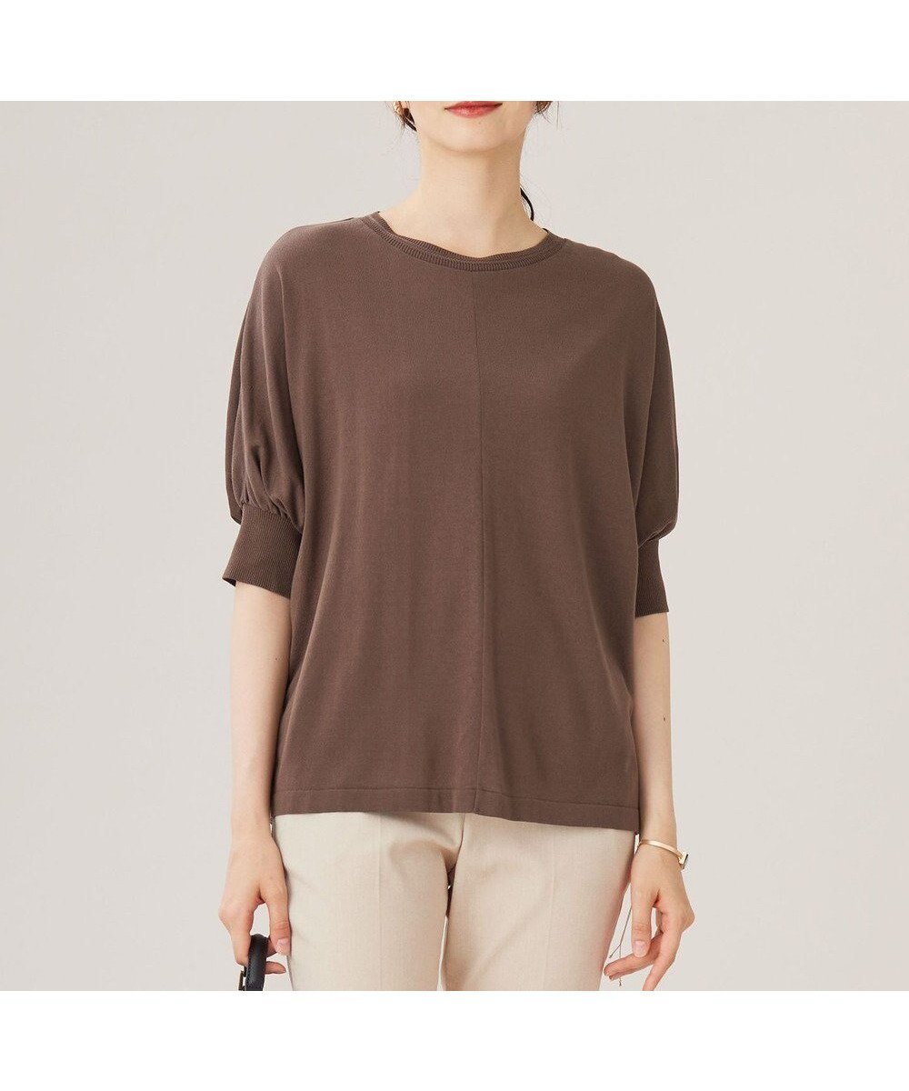 【自由区/JIYU-KU】の【カタログ掲載・洗える】ドルマンスリーブ カットソー インテリア・キッズ・メンズ・レディースファッション・服の通販 founy(ファニー) ファッション Fashion レディースファッション Fashion for Women トップス・カットソー Cut & Sew Tops シャツ・ブラウス・オフィスカジュアル Elegant Blouses & Button-Ups ロングTシャツ・Tシャツ Longline T-Shirts & Tees カットソー・ベーシックTシャツ Cut-and-Sewn Tops / Stretch Tees & Basics カットソー Cut and Sewn Top シンプル Simple, Minimal エレガント 上品 Elegant 夏 Summer 春 Spring S/S・春夏 SS, Spring/Summer, Warm Season 洗える Machine Washable セピア|ID: prp329100004529799 ipo3291000000034556331