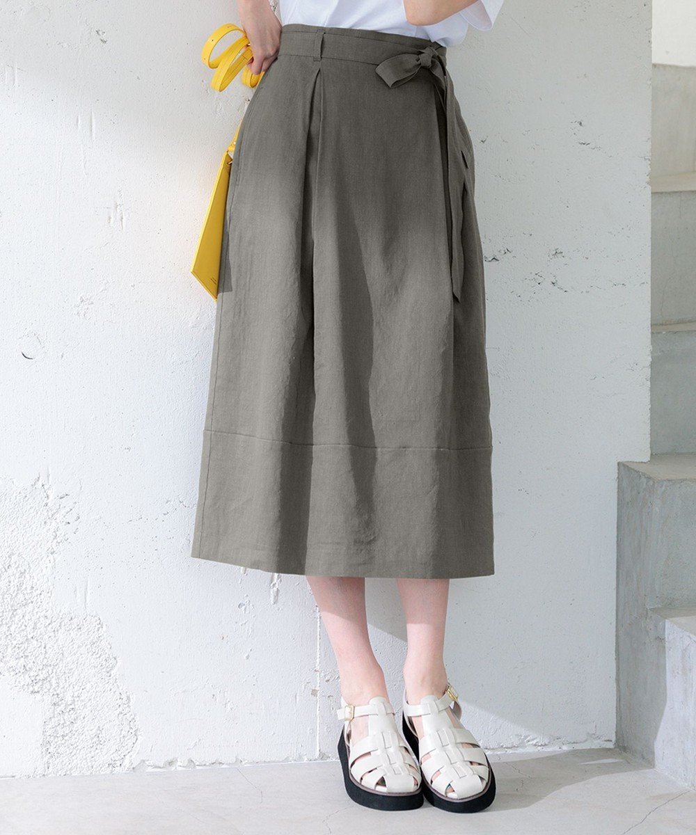 【23区/NIJYUSANKU】の【洗える】リネンレーヨンストレッチ タック スカート インテリア・キッズ・メンズ・レディースファッション・服の通販 founy(ファニー) 　ファッション　Fashion　レディースファッション　WOMEN　スカート　Skirt　春　Spring　洗える　Washable　ギャザー　Gather　ストレッチ　Stretch　ストレート　Straight　セットアップ　Set Up　ブルゾン　Blouson　ベーシック　Basic　リネン　Linen　S/S・春夏　Ss・Spring/Summer　再入荷　Restock/Back In Stock/Re Arrival　おすすめ　Recommend　夏　Summer　2024年　2024　2024春夏・S/S　Ss,Spring/Summer,2024　カーキ系|ID: prp329100004529814 ipo3291000000032026824