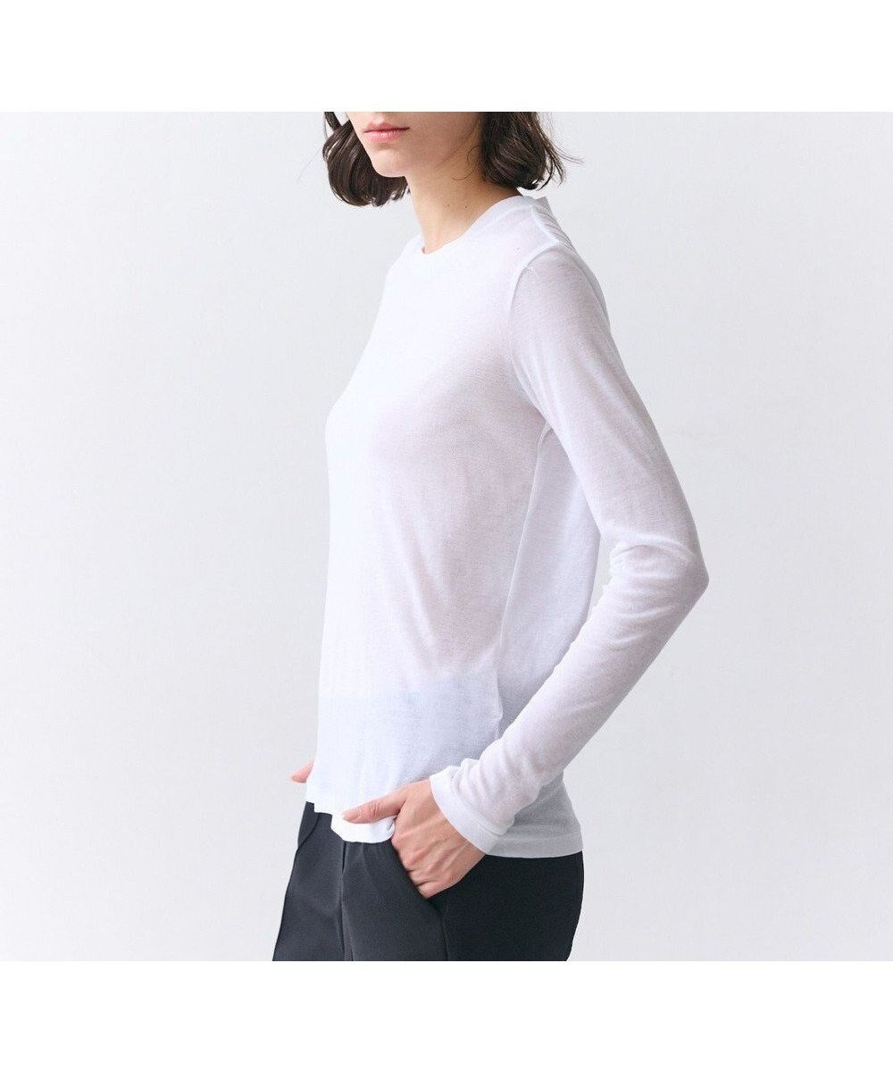 【ベイジ,/BEIGE,】の【洗える】SORE / コットンシアークルーネックカットソー 人気、トレンドファッション・服の通販 founy(ファニー) 　ファッション　Fashion　レディースファッション　Fashion for Women　トップス・カットソー　Cut & Sew Tops　シャツ・ブラウス・オフィスカジュアル　Elegant Blouses & Button-Ups　ロングTシャツ・Tシャツ　Longline T-Shirts & Tees　カットソー・ベーシックTシャツ　Cut-and-Sewn Tops / Stretch Tees & Basics　インナー　Innerwear　カットソー　Cut and Sewn Top　シアー　Sheer, See-Through　ジャケット　Jacket, Outerwear　ビジネス 仕事 通勤　Business / Work / Commuting　夏　Summer　定番　Standard, Basic Item　S/S・春夏　SS, Spring/Summer, Warm Season　洗える　Machine Washable　A/W・秋冬　Autumn/Winter　 other-1|ID: prp329100004529818 ipo3291000000034708817