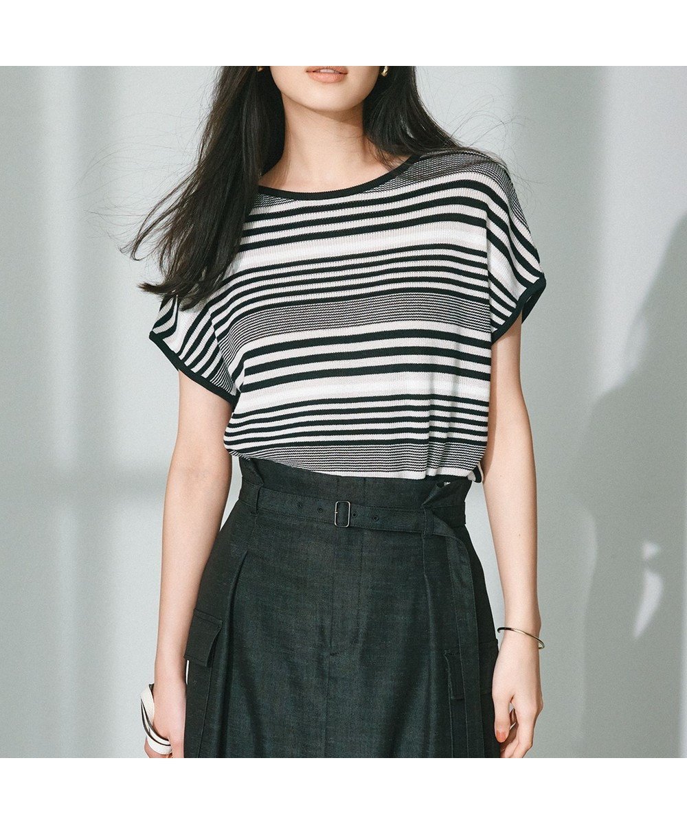 【23区/NIJYUSANKU】の【洗える】コットンアセテート バックボタン ニット 人気、トレンドファッション・服の通販 founy(ファニー) 　ファッション　Fashion　レディースファッション　WOMEN　トップス・カットソー　Tops/Tshirt　ニット　Knit Tops　インド　India　春　Spring　洗える　Washable　畦　Ridge　セーター　Sweater　トレンド　Trend　定番　Standard　ベーシック　Basic　ボトム　Bottom　ボーダー　Border　ラウンド　Round　S/S・春夏　Ss・Spring/Summer　夏　Summer　2024年　2024　2024春夏・S/S　Ss,Spring/Summer,2024　 other-1|ID: prp329100004529850 ipo3291000000032026950