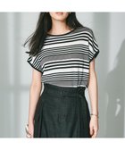 【23区/NIJYUSANKU】の【洗える】コットンアセテート バックボタン ニット ブラックボーダー|ID: prp329100004529850 ipo3291000000032026951