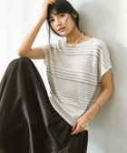 【23区/NIJYUSANKU】の【洗える】コットンアセテート バックボタン ニット ベージュボーダー|ID: prp329100004529850 ipo3291000000032026952