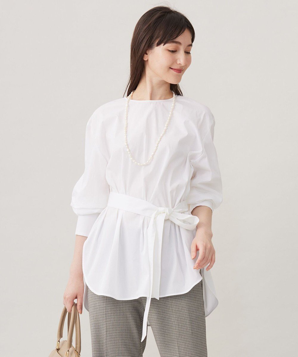 【自由区/JIYU-KU】の【洗える】SOMELOSチュニック ブラウス インテリア・キッズ・メンズ・レディースファッション・服の通販 founy(ファニー) ファッション Fashion レディースファッション Fashion for Women トップス・カットソー Cut & Sew Tops シャツ・ブラウス・オフィスカジュアル Elegant Blouses & Button-Ups ストライプ Stripe, Striped Pattern ストレッチ Stretch, Stretchy Fabric チュニック Tunic, Long Top 定番 Standard, Basic Item 洗える Machine Washable 無地 Plain, Solid Color A/W・秋冬 Autumn/Winter ホワイト|ID: prp329100004529898 ipo3291000000033689758