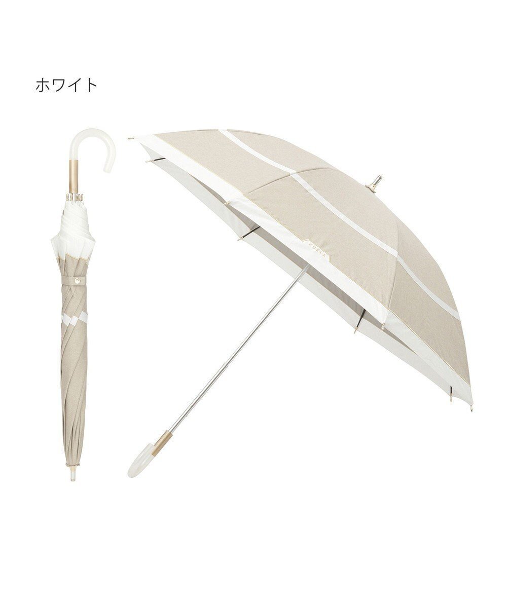 【ムーンバット/MOONBAT】のFURLA 晴雨兼用日傘 長傘 シャンブレー切継 /遮光 遮熱 UV インテリア・キッズ・メンズ・レディースファッション・服の通販 founy(ファニー) 　ファッション　Fashion　レディースファッション　WOMEN　傘 / レイングッズ　Umbrellas/Rainwear　アクセサリー　Accessories　イタリア　Italy　カラフル　Colorful　シャンブレー　Chambray　シューズ　Shoes　傘　Umbrella　日傘　Parasol　ホワイト|ID: prp329100004529986 ipo3291000000032027545