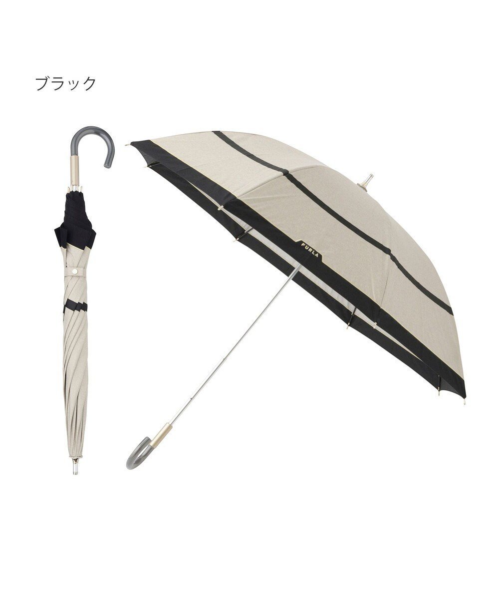 【ムーンバット/MOONBAT】のFURLA 晴雨兼用日傘 長傘 シャンブレー切継 /遮光 遮熱 UV インテリア・キッズ・メンズ・レディースファッション・服の通販 founy(ファニー) 　ファッション　Fashion　レディースファッション　WOMEN　傘 / レイングッズ　Umbrellas/Rainwear　アクセサリー　Accessories　イタリア　Italy　カラフル　Colorful　シャンブレー　Chambray　シューズ　Shoes　傘　Umbrella　日傘　Parasol　ブラック|ID: prp329100004529986 ipo3291000000032027546