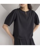 【組曲/KUMIKYOKU】の【WEB限定・接触冷感・UVケア・吸水速乾】ジョーゼットジャージーランタンスリーブ5分袖 ブラウス ブラック系|ID: prp329100004530076 ipo3291000000032027931