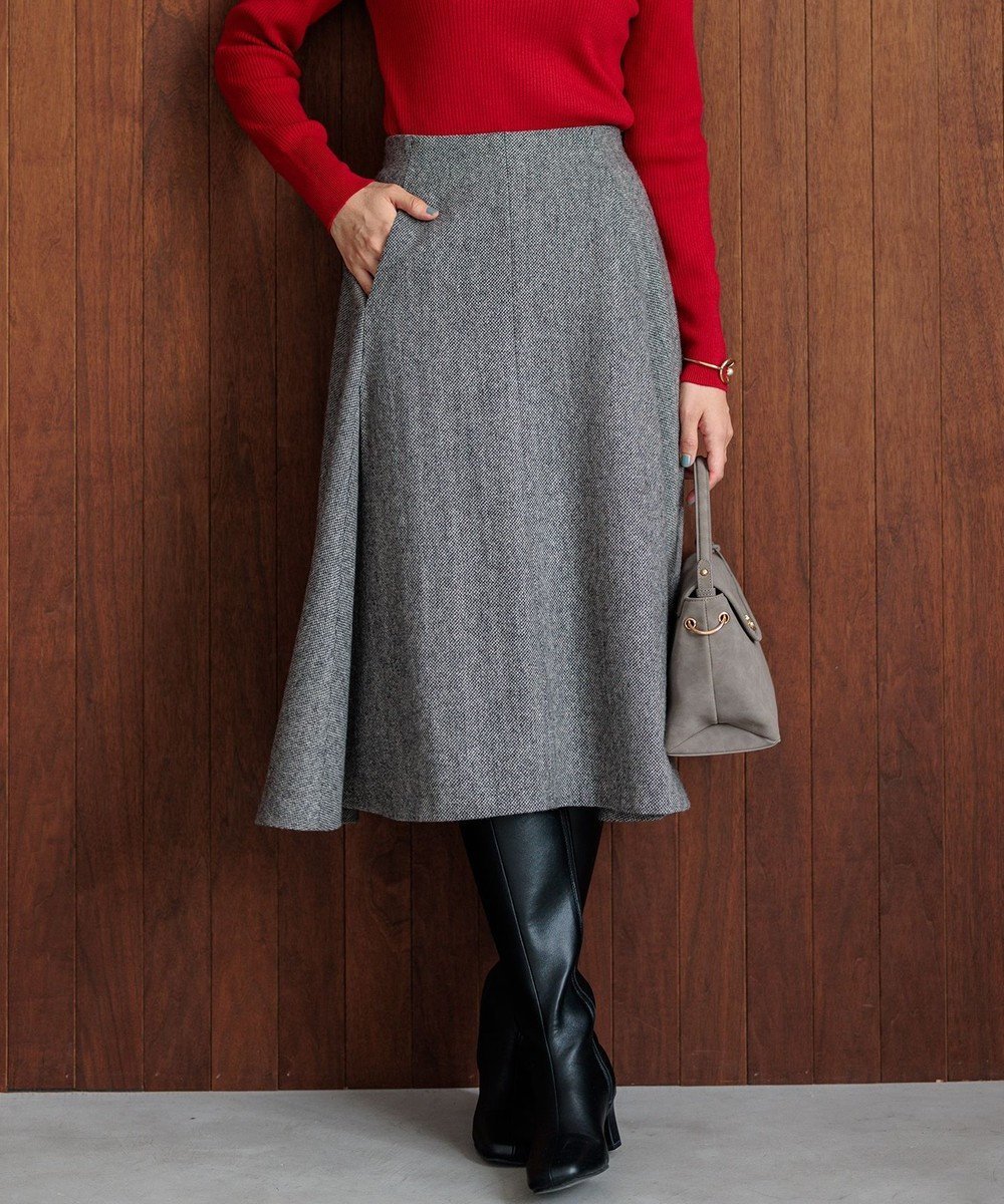 【組曲/KUMIKYOKU】のシックツイード フレアスカート 人気、トレンドファッション・服の通販 founy(ファニー) 　ファッション　Fashion　レディースファッション　Fashion for Women　スカート　Skirts　Aライン・フレアスカート　A-Line & Flared Skirts　クラシカル　Classical, Vintage-Inspired　ジャケット　Jacket, Outerwear　セットアップ　Set-Up, Coordinated Outfit　ツイード　Twill, Twill Weave　フレア　Flare, Flared　A/W・秋冬　Autumn/Winter　おすすめ　Recommended / Our Picks　エレガント 上品　Elegant　 other-1|ID: prp329100004530101 ipo3291000000035709664
