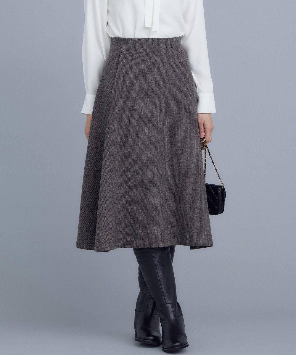 【組曲/KUMIKYOKU】のシックツイード フレアスカート インテリア・キッズ・メンズ・レディースファッション・服の通販 founy(ファニー) 　ファッション　Fashion　レディースファッション　Fashion for Women　スカート　Skirts　Aライン・フレアスカート　A-Line & Flared Skirts　クラシカル　Classical, Vintage-Inspired　ジャケット　Jacket, Outerwear　セットアップ　Set-Up, Coordinated Outfit　ツイード　Twill, Twill Weave　フレア　Flare, Flared　A/W・秋冬　Autumn/Winter　おすすめ　Recommended / Our Picks　エレガント 上品　Elegant　ダークブラウン系3|ID: prp329100004530101 ipo3291000000035709666