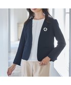 【エニィファム/any FAM】の【WEB限定】ダブルクロスストレッチ Vネックノーカラージャケット ネイビー|ID: prp329100004530220 ipo3291000000032028515