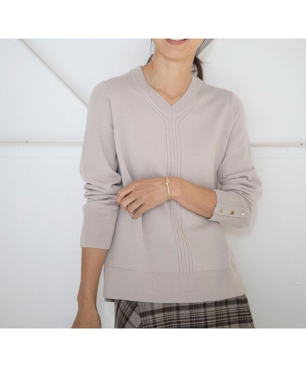 【ジェイ プレス/J.PRESS】のCLEAR LIGHT WOOL Vネック ニット インテリア・キッズ・メンズ・レディースファッション・服の通販 founy(ファニー) 　ファッション　Fashion　レディースファッション　WOMEN　トップス・カットソー　Tops/Tshirt　ニット　Knit Tops　Vネック　V-Neck　なめらか　Smooth　エレガント 上品　Elegant　カーディガン　Cardigan　シンプル　Simple　ジャケット　Jacket　スタイリッシュ　Stylish　スリット　Slit　セーター　Sweater　パープル　Purple　フロント　Front　A/W・秋冬　Aw・Autumn/Winter・Fw・Fall-Winter　ベージュ系|ID: prp329100004530261 ipo3291000000032028667