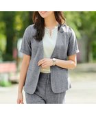 【ティアクラッセ/Tiaclasse】の【洗える】 麻調半袖ジャケット チャコールグレー|ID: prp329100004530304 ipo3291000000032563259