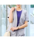 【ティアクラッセ/Tiaclasse】の【洗える】 麻調半袖ジャケット サックスグレー|ID: prp329100004530304 ipo3291000000032563261