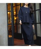 【エニィ スィス/any SiS】の【WEB・一部店舗限定】カットジャカードペプラム セットアップ ネイビー系|ID: prp329100004530307 ipo3291000000032028853