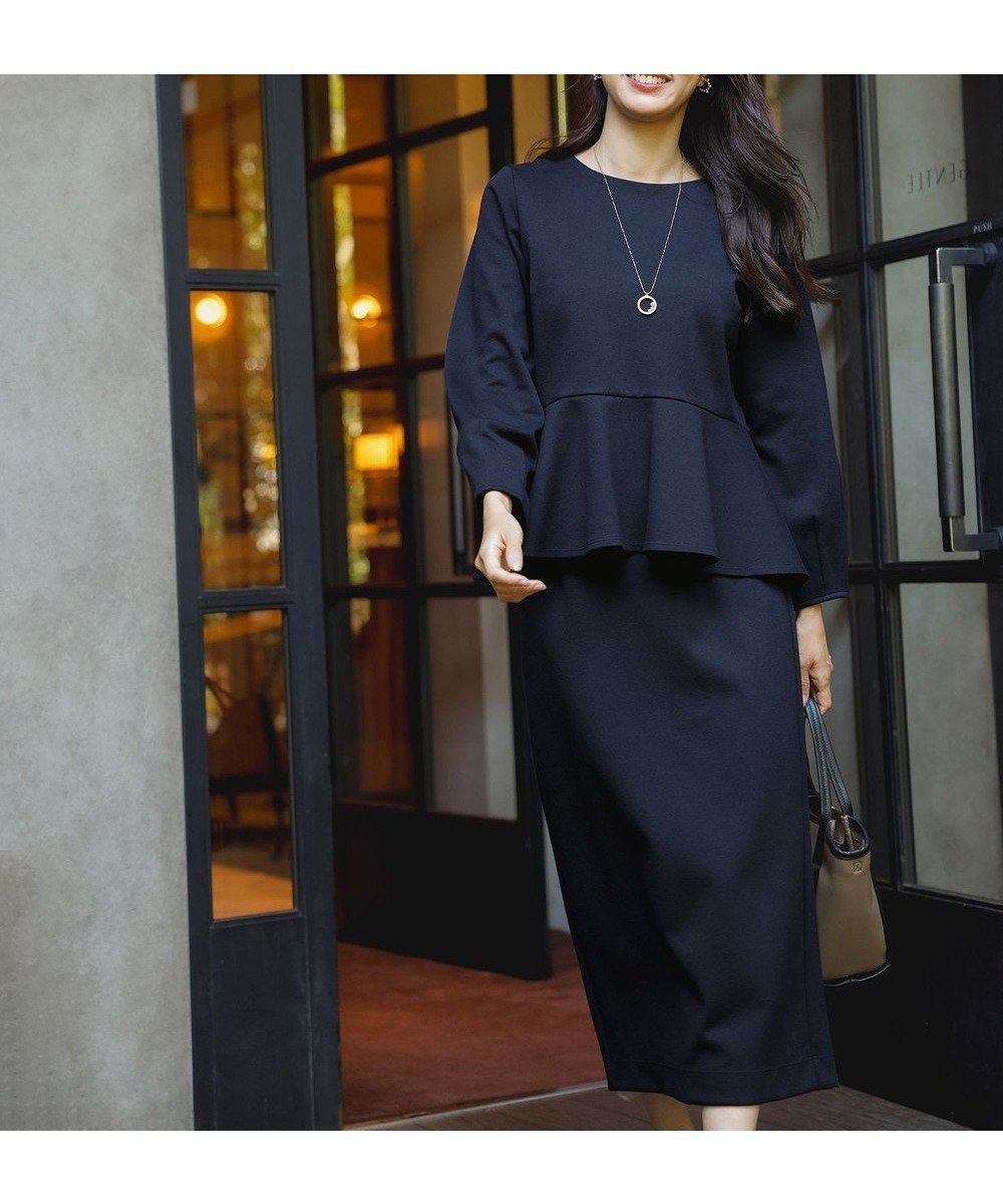 【エニィ スィス/any SiS】の【WEB・一部店舗限定】カットジャカードペプラム セットアップ インテリア・キッズ・メンズ・レディースファッション・服の通販 founy(ファニー) ファッション Fashion レディースファッション Fashion for Women ワンピース Dresses シンプル Simple, Minimal ジャカード/ジャガード Jacquard, Woven Pattern ストレッチ Stretch, Stretchy Fabric セットアップ Set-Up, Coordinated Outfit チェック Check, Plaid, Tartan 人気 Popular, Best Seller フェミニン Feminine, Girly ペプラム Peplum, Flared Hem 無地 Plain, Solid Color A/W・秋冬 Autumn/Winter ネイビー系|ID: prp329100004530307 ipo3291000000034282572