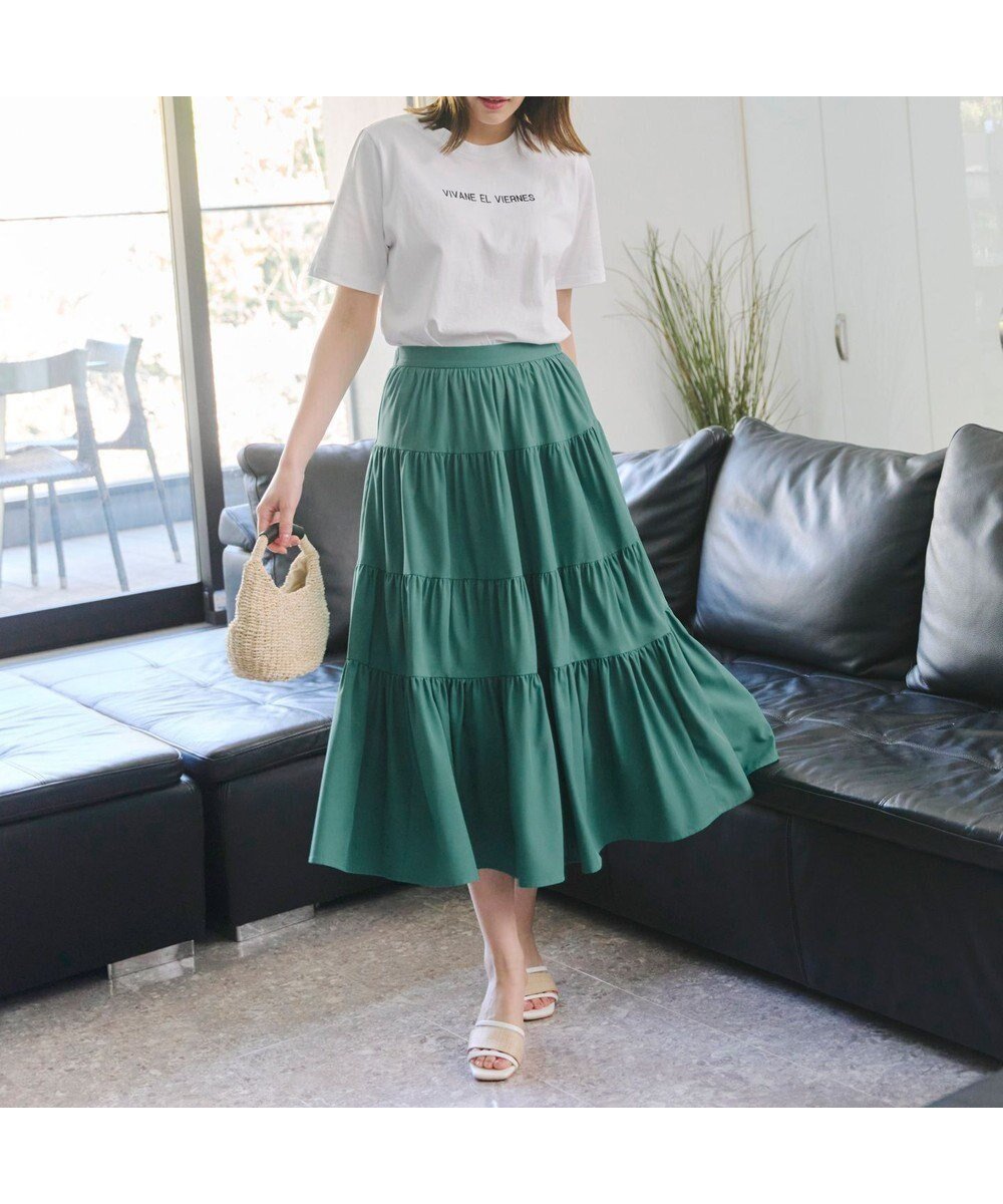 【ティアクラッセ/Tiaclasse】の【洗える】ティアードフレアスカート インテリア・キッズ・メンズ・レディースファッション・服の通販 founy(ファニー) ファッション Fashion レディースファッション Fashion for Women スカート Skirts Aライン・フレアスカート A-Line & Flared Skirts アクセサリー Fashion Accessories カットソー Cut and Sewn Top カーディガン Cardigan, Knitwear ギャザー Gathered, Ruffled シンプル Simple, Minimal チュニック Tunic, Long Top ティアードスカート Tiered Skirt, Flounced Skirt フレア Flare, Flared ポケット Pocket, Pocket Detail マキシ Maxi, Full Length ランダム Random, Irregular エレガント 上品 Elegant 再入荷 Restock / Back in Stock 夏 Summer 新作・新入荷 New Arrivals / New In 春 Spring S/S・春夏 SS, Spring/Summer, Warm Season 洗える Machine Washable グリーン|ID: prp329100004530346 ipo3291000000034308966