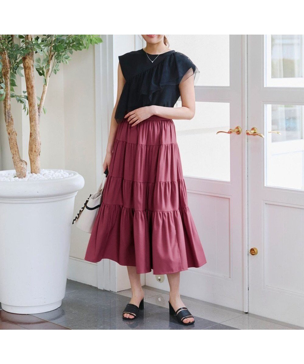 【ティアクラッセ/Tiaclasse】のティアードフレアスカート 人気、トレンドファッション・服の通販 founy(ファニー) 　ファッション　Fashion　レディースファッション　Fashion for Women　スカート　Skirts　Aライン・フレアスカート　A-Line & Flared Skirts　アクセサリー　Fashion Accessories　カットソー　Cut and Sewn Top　カーディガン　Cardigan, Knitwear　ギャザー　Gathered, Ruffled　シンプル　Simple, Minimal　チュニック　Tunic, Long Top　ティアードスカート　Tiered Skirt, Flounced Skirt　フレア　Flare, Flared　ポケット　Pocket, Pocket Detail　マキシ　Maxi, Full Length　ランダム　Random, Irregular　エレガント 上品　Elegant　再入荷　Restock / Back in Stock　夏　Summer　新作・新入荷　New Arrivals / New In　春　Spring　S/S・春夏　SS, Spring/Summer, Warm Season　 other-1|ID: prp329100004530346 ipo3291000000036293567