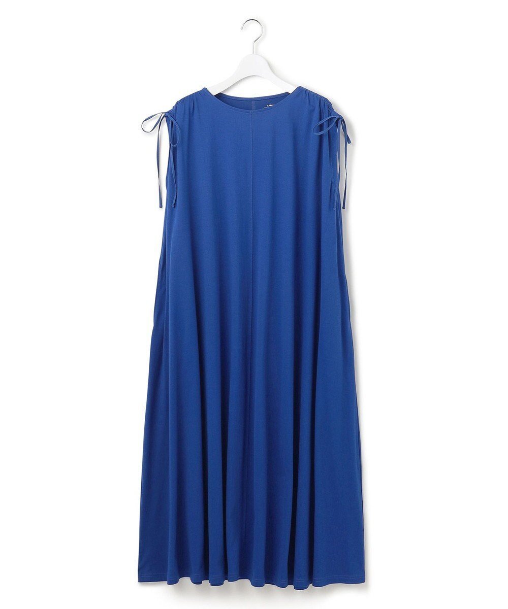 【ジェイプレスヨークストリート/J.PRESS YORK STREET】の【WOMEN】【SMOOTH JERSEY】ショルダー シャーリング ワンピース インテリア・キッズ・メンズ・レディースファッション・服の通販 founy(ファニー) 　ファッション　Fashion　レディースファッション　Ladies' Fashion Online　ワンピース　Dress　サマー　Summer　シャーリング　Shirring　ショルダー　Shoulder　ドレス　Dress　ノースリーブ　No Sleeve　ポケット　Pocket　夏　Summer　春　Spring　S/S・春夏　Ss・Spring/Summer　楽ちん　Easy　ブルー系|ID: prp329100004530373 ipo3291000000032660069