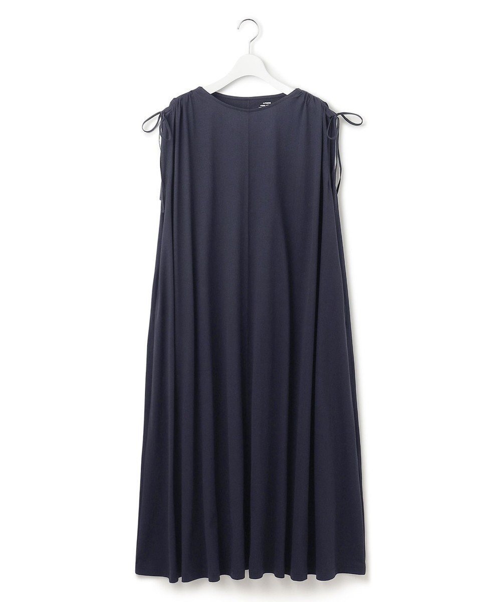 【ジェイプレスヨークストリート/J.PRESS YORK STREET】の【WOMEN】【SMOOTH JERSEY】ショルダー シャーリング ワンピース インテリア・キッズ・メンズ・レディースファッション・服の通販 founy(ファニー) 　ファッション　Fashion　レディースファッション　Ladies' Fashion Online　ワンピース　Dress　サマー　Summer　シャーリング　Shirring　ショルダー　Shoulder　ドレス　Dress　ノースリーブ　No Sleeve　ポケット　Pocket　夏　Summer　春　Spring　S/S・春夏　Ss・Spring/Summer　楽ちん　Easy　ネイビー系|ID: prp329100004530373 ipo3291000000032660070