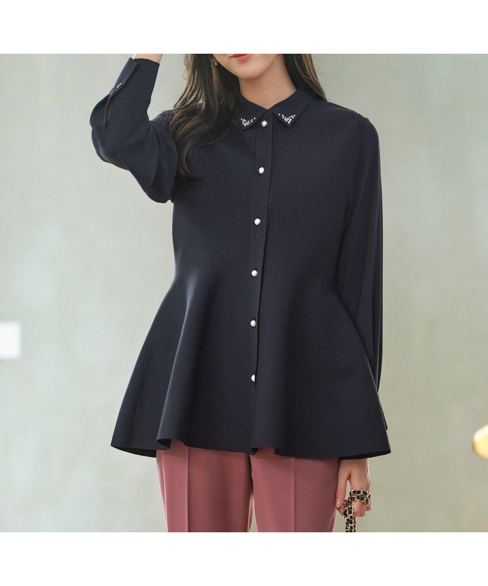 【エニィ スィス/any SiS】の【洗える】ペプラムニット ジレ インテリア・キッズ・メンズ・レディースファッション・服の通販 founy(ファニー) 　ファッション　Fashion　レディースファッション　WOMEN　アウター　Coat Outerwear　トップス・カットソー　Tops/Tshirt　ニット　Knit Tops　ベスト/ジレ　Gilets/Vests　セーター　Sweater　トレンド　Trend　パール　Pearl　フレア　Flare　ベスト　Vest　ペプラム　Peplum　リブニット　Rib Knit　エレガント 上品　Elegant　洗える　Washable　A/W・秋冬　Aw・Autumn/Winter・Fw・Fall-Winter　ネイビー|ID: prp329100004530395 ipo3291000000032029215