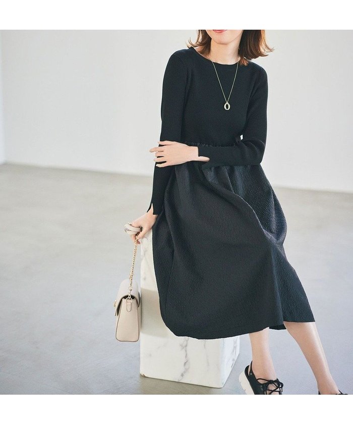 【エニィ スィス/any SiS】の【洗える】フクレジャカード ワンピース インテリア・キッズ・メンズ・レディースファッション・服の通販 founy(ファニー) https://founy.com/ ファッション Fashion レディースファッション WOMEN ワンピース Dress エレガント 上品 Elegant 春 Spring 洗える Washable コンビ Combination シンプル Simple ジャカード Jacquard ストレッチ Stretch トレンド Trend ドッキング Docking 楽ちん Easy S/S・春夏 Ss・Spring/Summer 再入荷 Restock/Back In Stock/Re Arrival おすすめ Recommend 夏 Summer |ID: prp329100004530416 ipo3291000000032029307