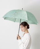【ムーンバット/MOONBAT】の【新色追加/耐風】ランバン オン ブルー 長傘 フラワー柄サテンジャガードプリント ミントグリーン|ID: prp329100004530432 ipo3291000000032029373
