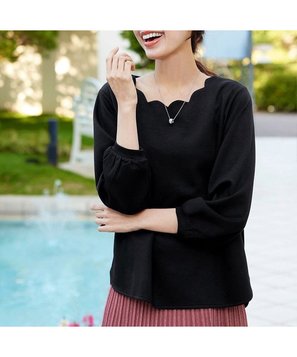 【ティアクラッセ/Tiaclasse】の【洗える】【ふわもち美すふれ】スカラップカットソー インテリア・キッズ・メンズ・レディースファッション・服の通販 founy(ファニー) ファッション Fashion レディースファッション Fashion for Women トップス・カットソー Cut & Sew Tops シャツ・ブラウス・オフィスカジュアル Elegant Blouses & Button-Ups ロングTシャツ・Tシャツ Longline T-Shirts & Tees カットソー・ベーシックTシャツ Cut-and-Sewn Tops / Stretch Tees & Basics ウォッシャブル Machine Washable 春 Spring 洗える Machine Washable 秋 Autumn カットソー Cut and Sewn Top カーディガン Cardigan, Knitwear スカラップ Scallop, Scalloped Edge スリーブ Sleeve, Long Sleeve / Short Sleeve チュニック Tunic, Long Top 長袖 Long Sleeve, Full Sleeve ポケット Pocket, Pocket Detail 無地 Plain, Solid Color 冬 Winter / This Winter A/W・秋冬 Autumn/Winter 再入荷 Restock / Back in Stock エレガント 上品 Elegant 新作・新入荷 New Arrivals / New In ブラック|ID: prp329100004530448 ipo3291000000033630638