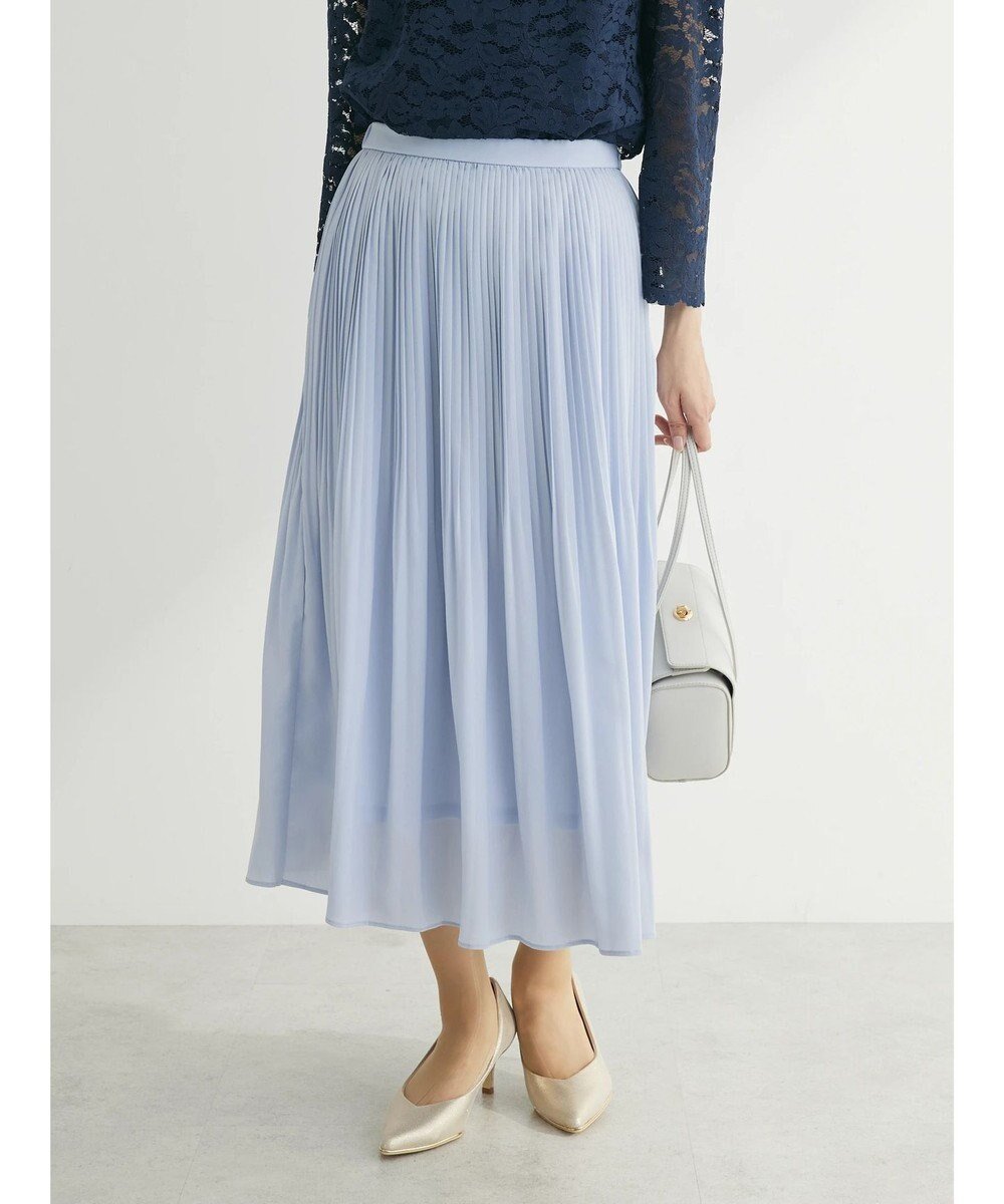 【グリーンパークス/Green Parks】のef-de プリーツスカート インテリア・キッズ・メンズ・レディースファッション・服の通販 founy(ファニー) 　ファッション　Fashion　レディースファッション　Fashion for Women　スカート　Skirts　プリーツスカート / 上品フェミニンスタイル　Pleated Skirts　エレガント 上品　Elegant　ギャザー　Gathered, Ruffled　コレクション　Collection, Seasonal Line　ジョーゼット　Georgette, Semi-Sheer Fabric　フォーマル　Formal, Dressy　プリーツ　Pleats, Pleated　ポケット　Pocket, Pocket Detail　夏　Summer　春　Spring　S/S・春夏　SS, Spring/Summer, Warm Season　Sax|ID: prp329100004530557 ipo3291000000034287241