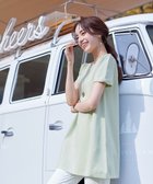 【ティアクラッセ/Tiaclasse】の【洗える】リボン袖ニットチュニックブラウス ミント|ID: prp329100004530565 ipo3291000000032766150